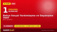Osmaniye Bahçe Sosyal Yardımlaşma ve Dayanışma Vakfı büro görevlisi iş ilanı 2026