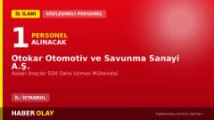 Otokar Otomotiv ve Savunma Sanayi A.Ş. Askeri Araçlar SSH Saha Uzman Mühendisi personel alımı ilanı