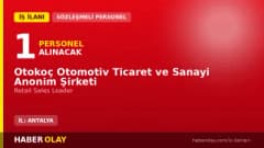Otokoç Antalya Ford Retail Sales Leader pozisyonu için personel alımı ilanı