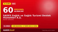 SADES Sağlık ve Sağlık Turizmi Destek Hizmetleri A.Ş. Ordu kantin görevlisi personel alımı ilanı