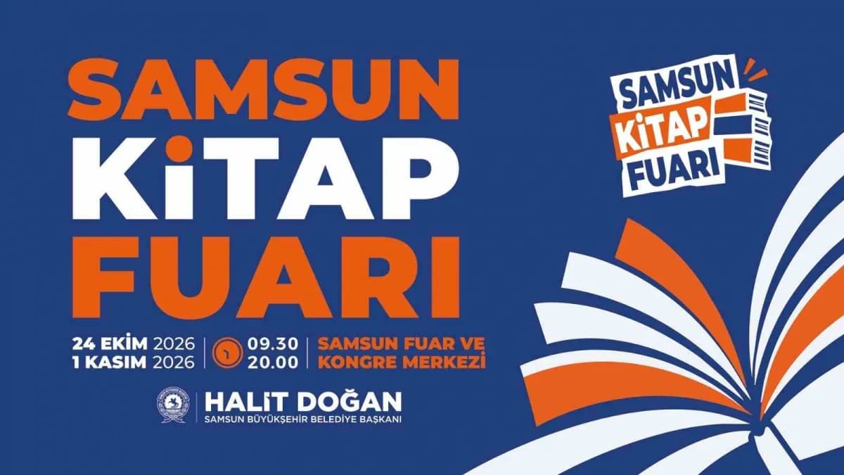 Samsun Fuar ve Kongre Merkezi'nde düzenlenecek Samsun Kitap Fuarı için hazırlanan stantlar ve kitaplar