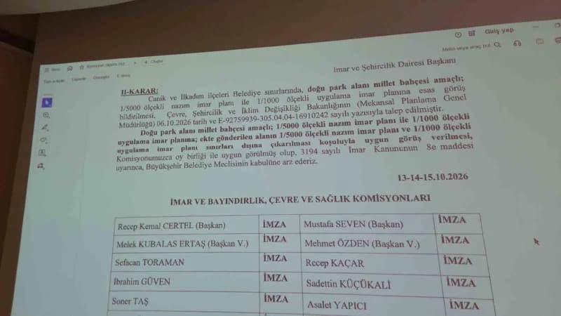 Samsun Büyükşehir Belediye (SBB) Meclisi Toplantısı'nda, Samsunspor Nuri Asan Tesisleri'nin Millet Bahçesi Projesi'nden