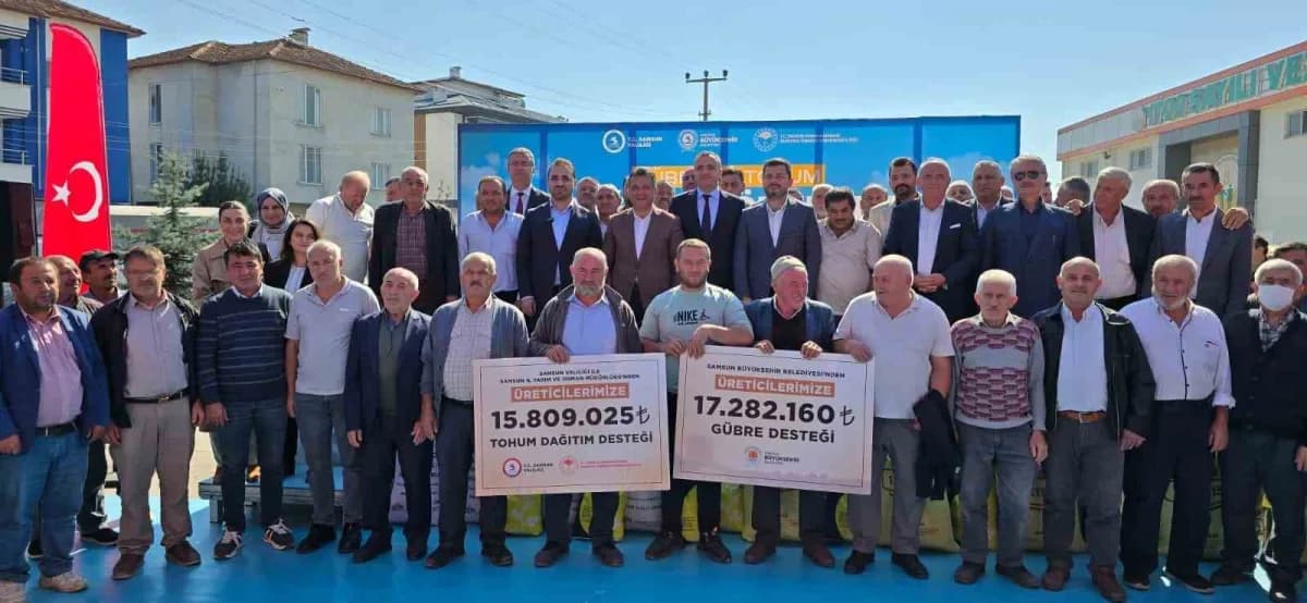 Samsun’da Vezirköprü, Havza ve Ladik ilçelerinde tarımsal üretim yapan 1.757 üreticiye 21 bin dekar alanda kullanılmak ü