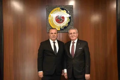 Samsun Ticaret ve Sanayi Odası Yönetim Kurulu Başkanı Salih Zeki Murzioğlu ve Meclis Başkanı Haluk Akyüz basın açıklamas