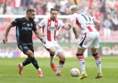 Trendyol Süper Lig 7. haftasında Samsunspor ile Trabzonspor arasında oynanan maçtan bir görüntü