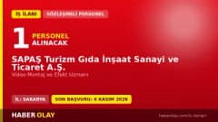 SAPAŞ Turizm Gıda Sakarya Video Montaj ve Efekt Uzmanı iş ilanı