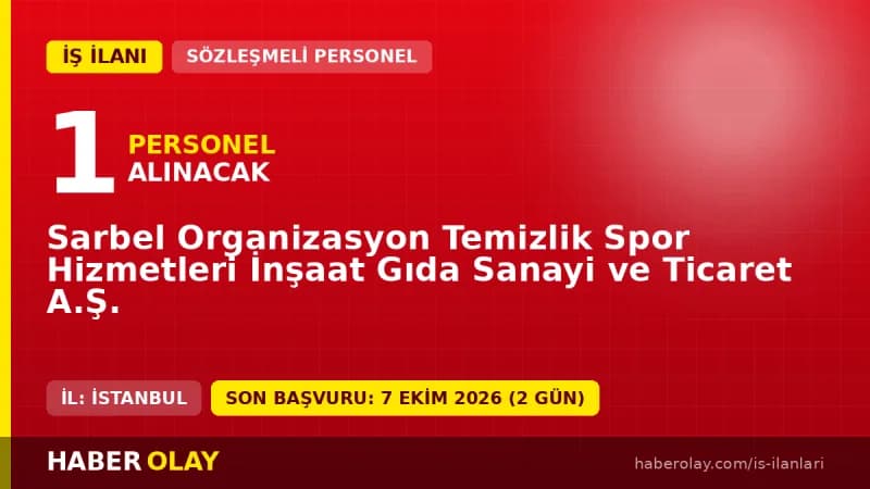 Sarbel Organizasyon İstanbul Sarıyer'de 1 Fizik Öğretmeni iş ilanı