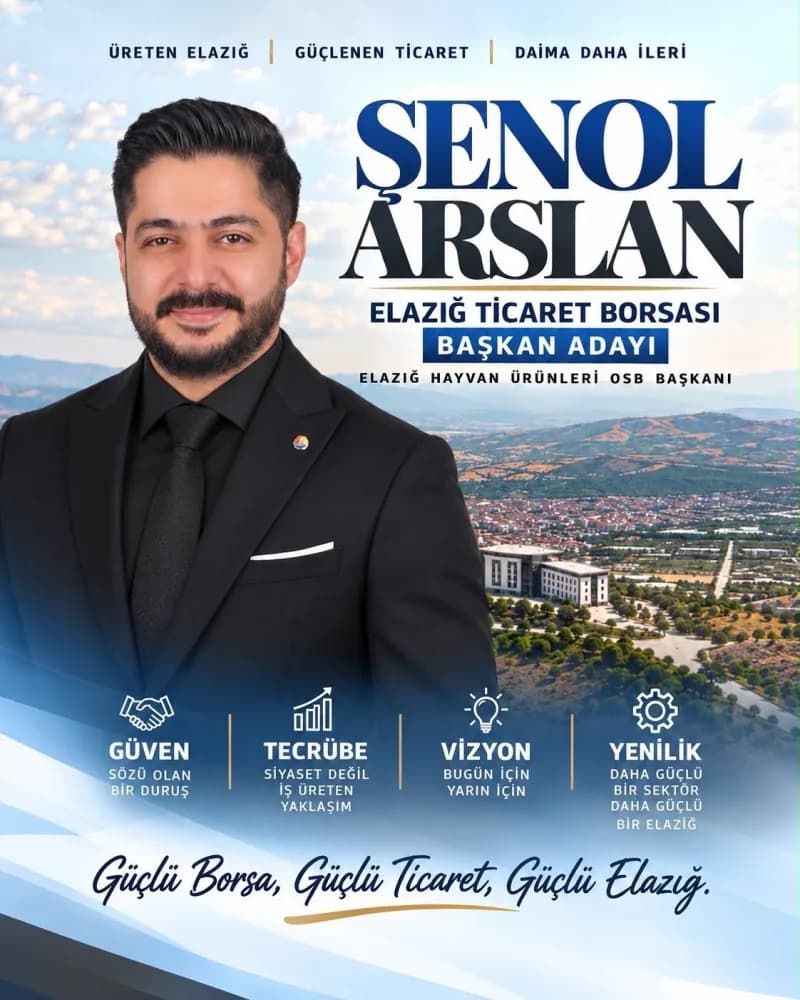 Şenol Arslan Elazığ Ticaret Borsası adaylığını açıklarken konuşuyor