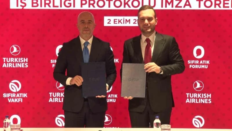 Sıfır Atık Vakfı Başkanı ve COP31 Yüksek Düzeyli İklim Şampiyonu Samed Ağırbaş ile THY Genel Müdürü Ahmet Olmuştur
