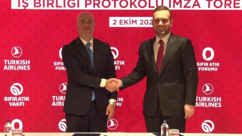 Sıfır Atık Vakfı Başkanı ve COP31 Yüksek Düzeyli İklim Şampiyonu Samed Ağırbaş ile THY Genel Müdürü Ahmet Olmuştur