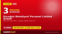 Sinop Durağan Belediyesi Personel Limited Şirketi temizlik işçisi alımı ilanı resmi duyurusu