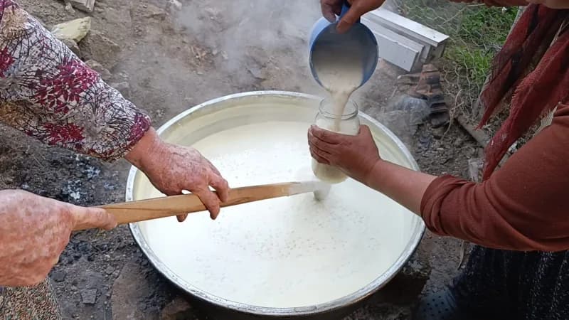 Yozgat'ın Çekerek ilçesine bağlı Kuruçay köyünde, kış hazırlıklarının vazgeçilmezi olan geleneksel tarhana, bu kez bilin