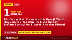 Sivrihisar Bel. Danışmanlık A.Ş. 1 Veri Giriş Kontrol İşletmeni iş ilanı başvuruları 07-09 Ekim 2026 tarihleri arasında