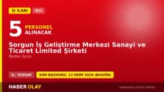 Sorgun İş Geliştirme Merkezi 5 beden işçisi alımı için başvuru ilanı