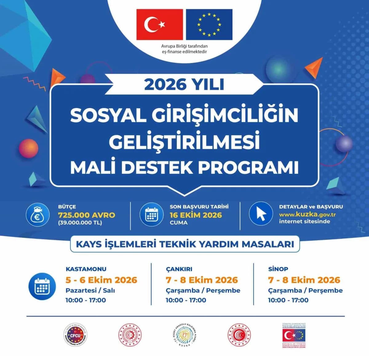 Kuzey Anadolu Kalkınma Ajansı hizmet binasında teknik yardım masası kurulumu ve destek süreci