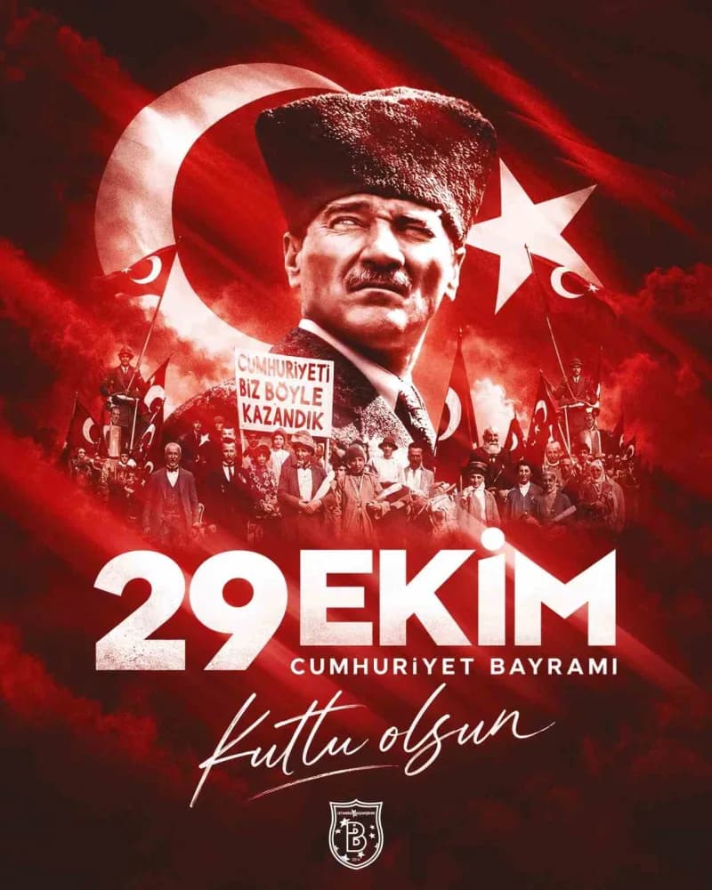 Spor camiası, 29 Ekim Cumhuriyet Bayramı dolayısıyla kutlama mesajları yayımladı.