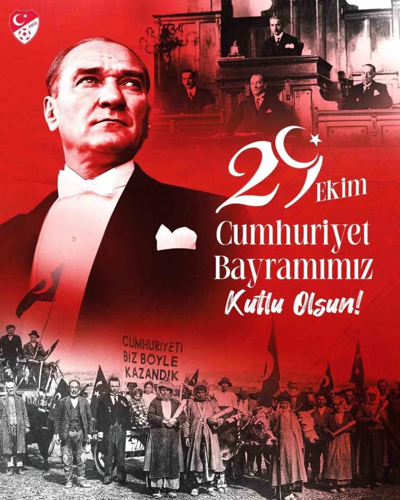 Spor camiasının 29 Ekim Cumhuriyet Bayramı kutlama mesajları ve Atatürk anmaları