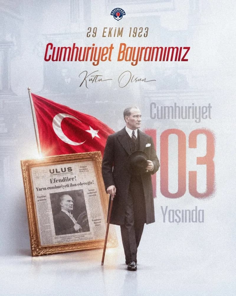 Spor camiası, 29 Ekim Cumhuriyet Bayramı dolayısıyla kutlama mesajları yayımladı.