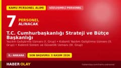 Strateji ve Bütçe Başkanlığı 7 sözleşmeli bilişim personeli alımı ilanı 2026
