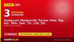 Sulakyurt Madencilik Turizm Yem. Taş. İnş. Tem. San. Tic. Ltd. Şti. işçi alımı ilanı