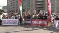 Sumud Filosu davasının görüldüğü İstanbul 11. Ağır Ceza Mahkemesi binası önünden bir görünüm