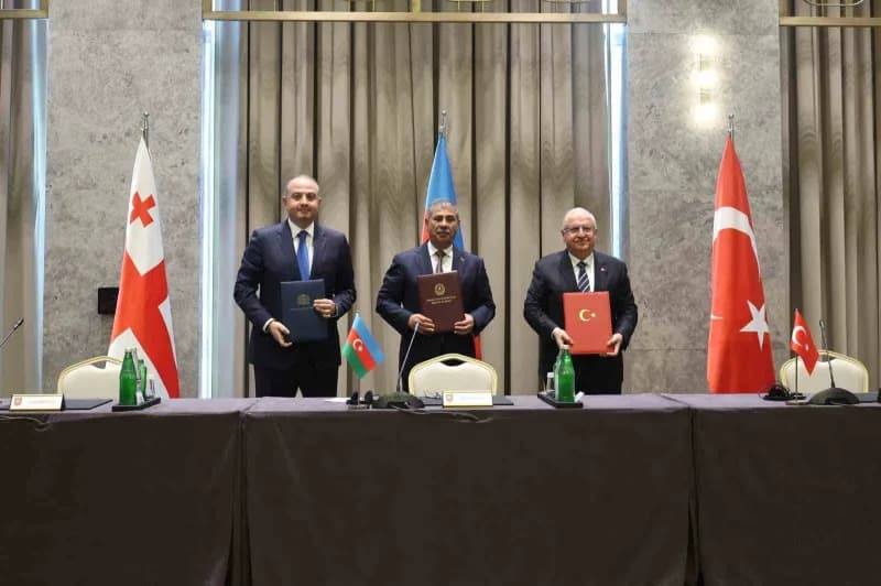 Gürcistan Başbakan Yardımcısı ve Savunma Bakanı Irakli Chikovani (Solda), Azerbaycan Savunma Bakanı Orgeneral Zakir Hasa