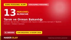 Tarım ve Orman Bakanlığı sözleşmeli bilişim personeli alımı ilanı