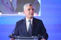 Ticaret Bakanı Ömer Bolat, Belçika’da Türkiye-AB İş Zirvesi’nde konuşma yaparken