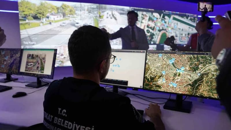 Tokat Belediyesi tarafından trafik yönetimi, parkların takibi, Belediye araçlarının izlenmesi ve afet koordinasyonunun t