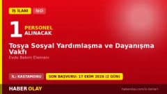 Tosya Sosyal Yardımlaşma ve Dayanışma Vakfı Evde Bakım Elemanı iş ilanı 2026