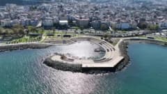 Trabzon’da Eylül ayında yoğun yağış sonrası şehir manzarası ve yağmur bulutları