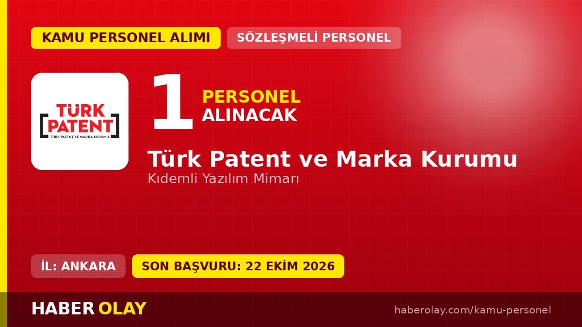 Türk Patent ve Marka Kurumu sözleşmeli bilişim personeli alımı ilanı 2026