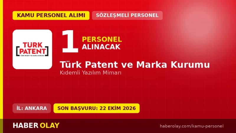 Türk Patent ve Marka Kurumu sözleşmeli bilişim personeli alımı ilanı 2026