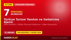 Türkiye Turizm Tanıtım ve Geliştirme Ajansı personel alımı ilanı, 7 pozisyon, başvurular 05 Kasım 2026'ya kadar