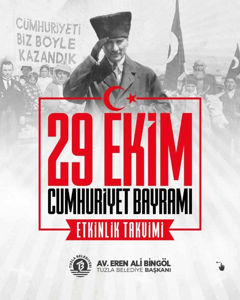 Tuzla Belediyesi, Cumhuriyet’in 103'üncü yıl dönümünü konserden Spor etkinliklerine, sergilerden Hal