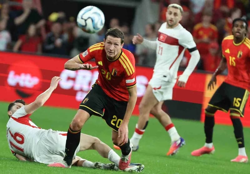 UEFA Uluslar Ligi maçında Belçika ve Türkiye takımları sahada mücadele ediyor
