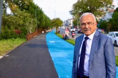 Ünye ilçesinde tamamlanmak üzere olan bisiklet ve yürüyüş yolu projesinden bir görünüm