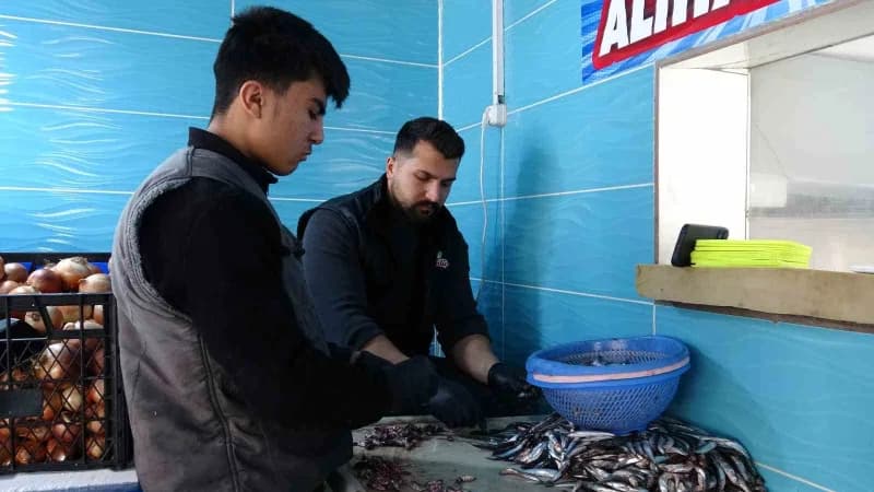 Van'da balık tezgâhlarında deniz ürünlerinin çeşitliliği artarken, vatandaşların tercihi Van Gölü'nü
