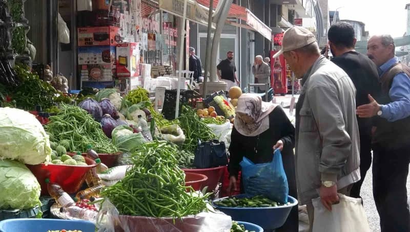 Van’da kış mevsimi öncesi hazırlık yapan vatandaşlar, turşu ve konserve yapımında kullanacakları sebzeleri almak için pa