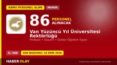Van Yüzüncü Yıl Üniversitesi öğretim üyesi alımı için başvuru ilanı ve kadro dağılımı