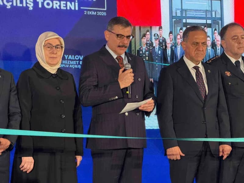 İçişleri Bakanı Mustafa Çiftçi Yalova’da güvenlik tesislerinin açılış töreninde konuşma yapıyor
