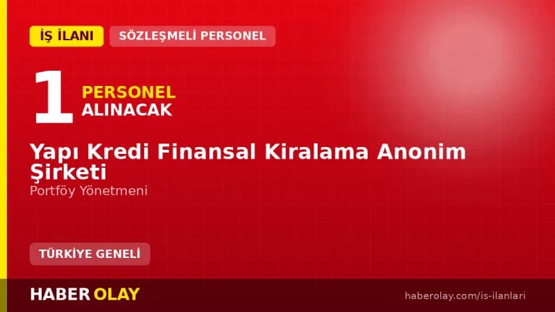 Yapı Kredi Leasing Trakya Bölge Portföy Yönetmeni personel alımı ilanı