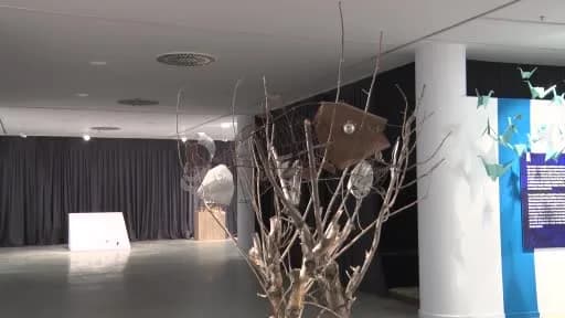 Küçükçekmece’de Yaşar Kemal’e ithaf edilen kültür sanat sergisinden bir görüntü