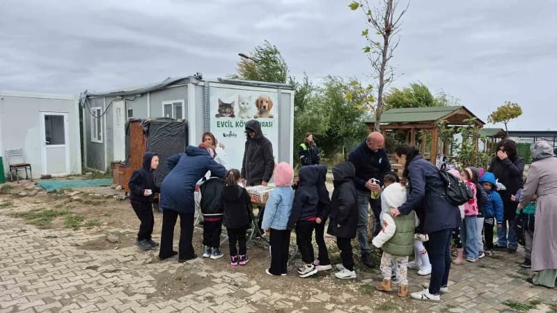 Evcil Köy tesisi, 4 Ekim Dünya Hayvanları Koruma Günü'nde farkındalık merkezine dönüştü.