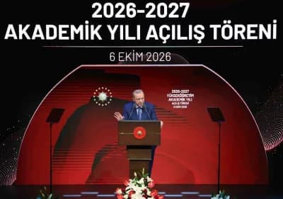 Cumhurbaşkanı Recep Tayyip Erdoğan, 2026-2027 Akademik Yılı Açılış Töreni'nde konuşma yaparken