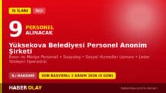 Yüksekova Belediyesi Personel A.Ş. 2026 yılı işçi personel alımı ilanı