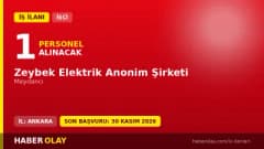 Zeybek Elektrik A.Ş. plastik bölümü için meydancı iş ilanı 2026