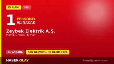 Zeybek Elektrik A.Ş. plastik üretim elemanı iş ilanı Ankara Sincan OSB