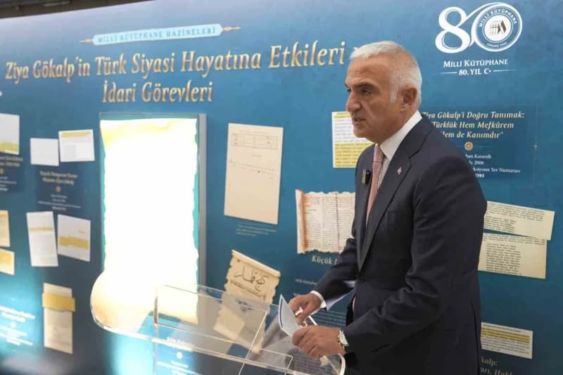 Kültür ve Turizm Bakanı Mehmet Nuri Ersoy, ‘Milli Kütüphane Hazineleri: Ziya Gökalp Sergisi ve Panel