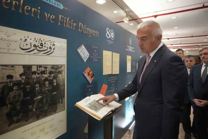 Kültür ve Turizm Bakanı Mehmet Nuri Ersoy, ‘Milli Kütüphane Hazineleri: Ziya Gökalp Sergisi ve Panel